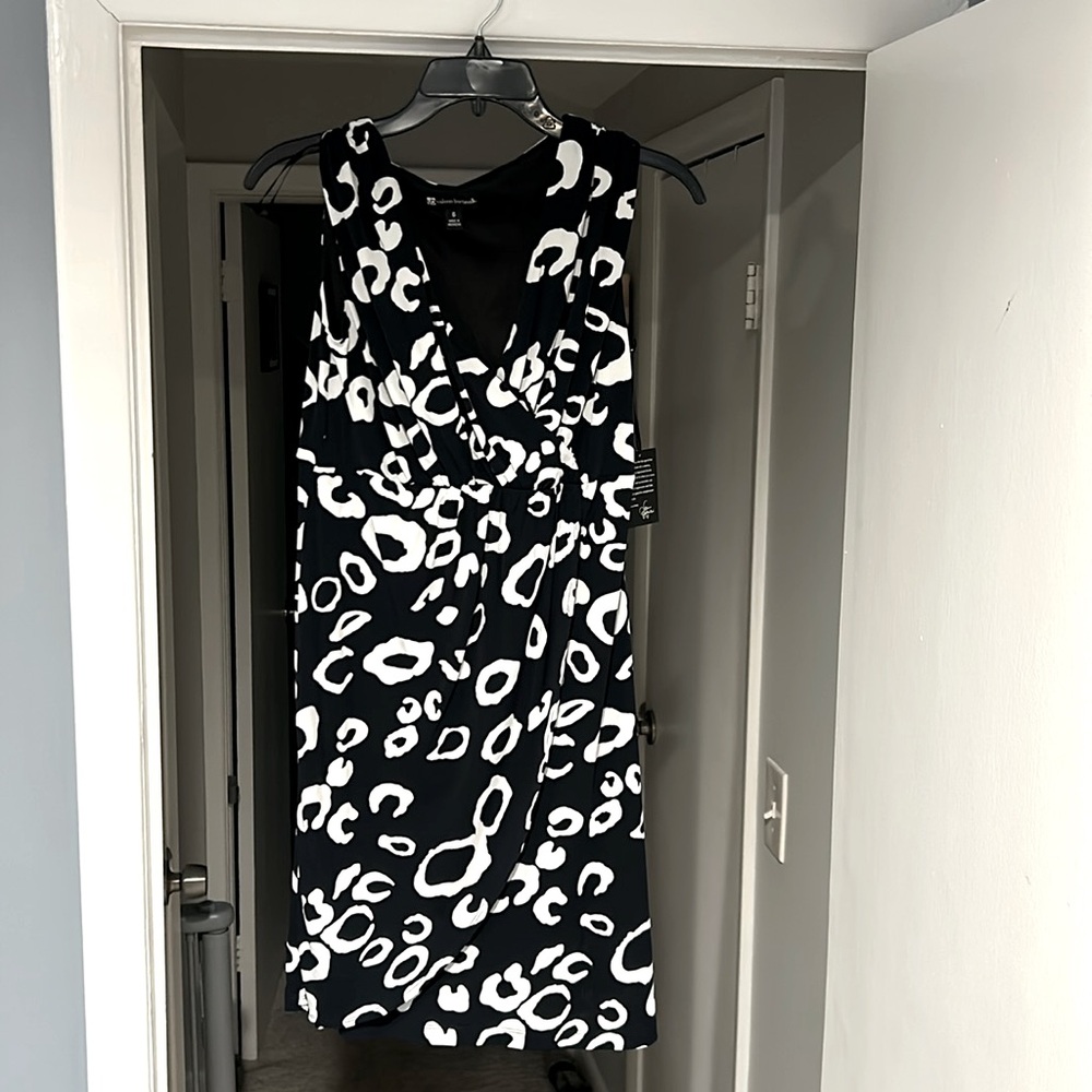 Navy blue and white dress
